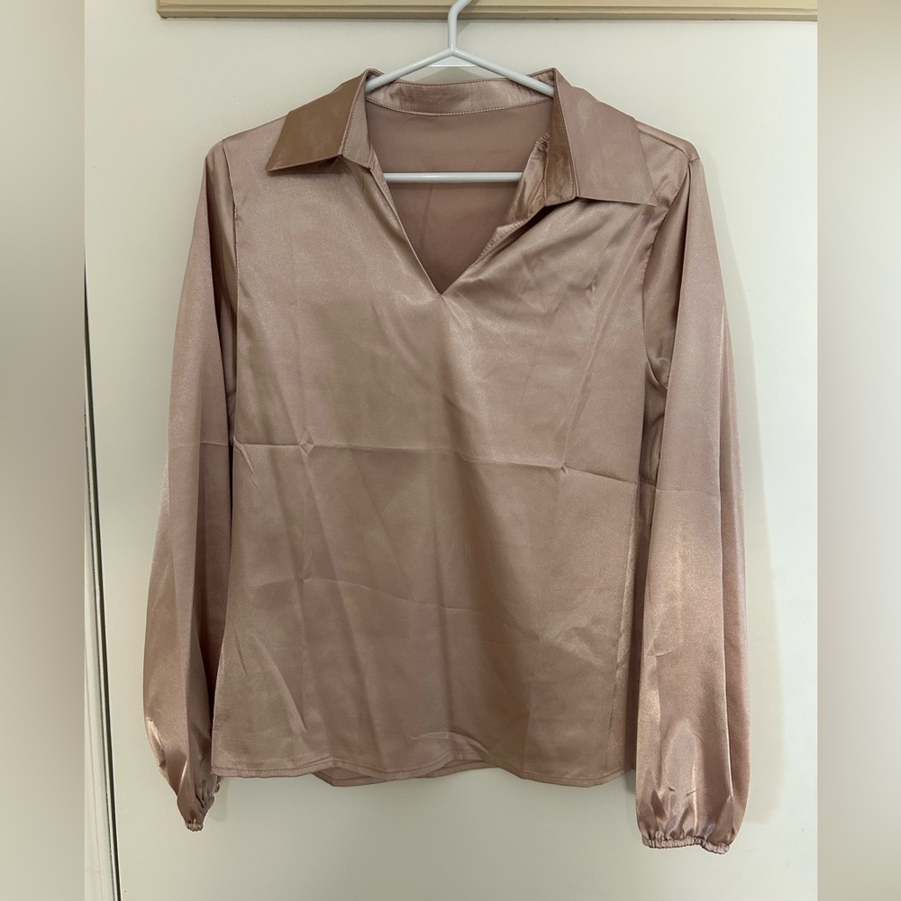 Elegant Satin Blouse - Pink